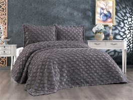 L'essentiel linge de maison Harem - Juego de colcha doble Antracita